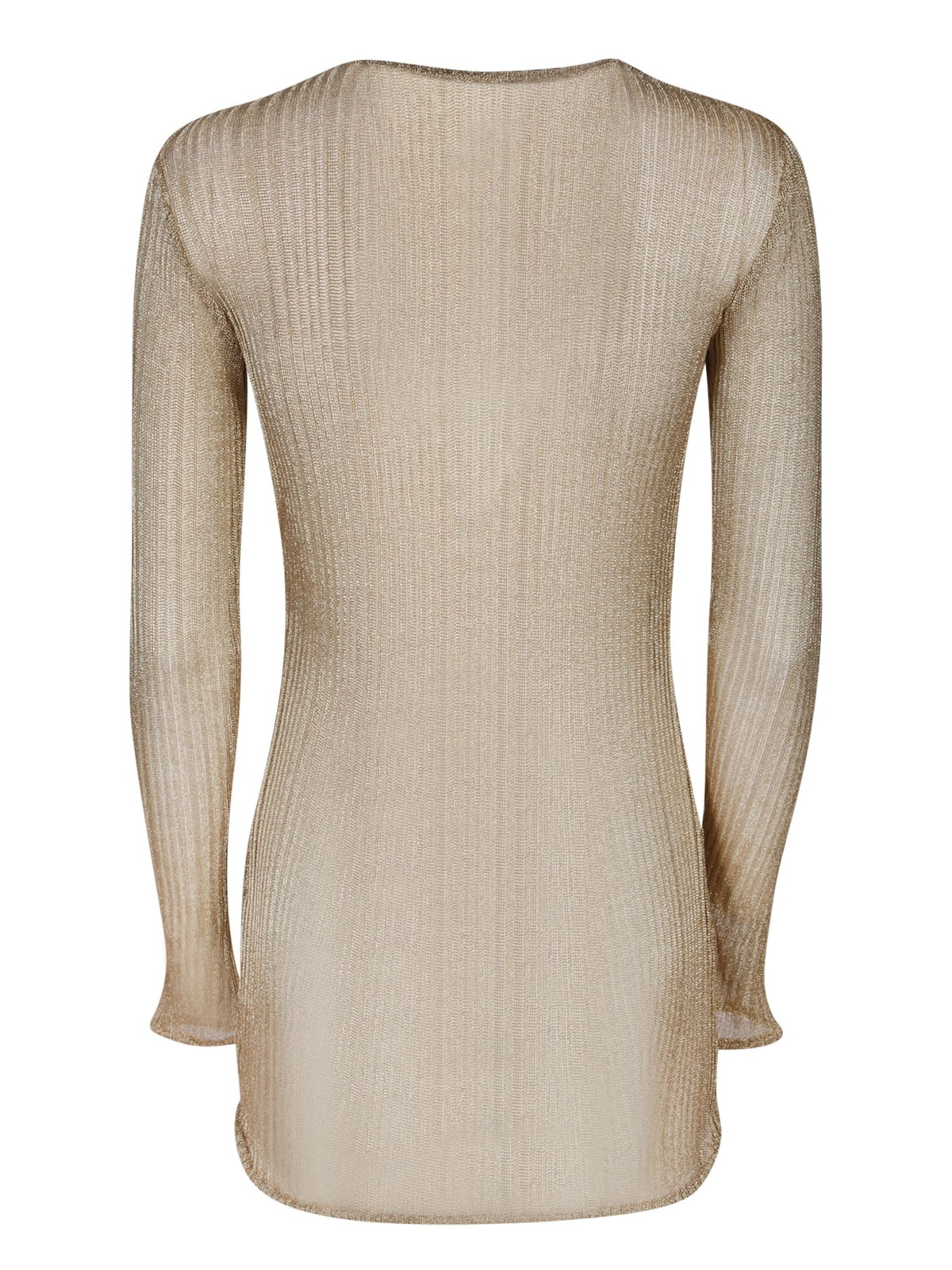 Sapio Ribbed Jersey Gold Crewneck Top