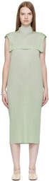 PLEATS PLEASE ISSEY MIYAKE Green Monthly Colors June Maxi Dress