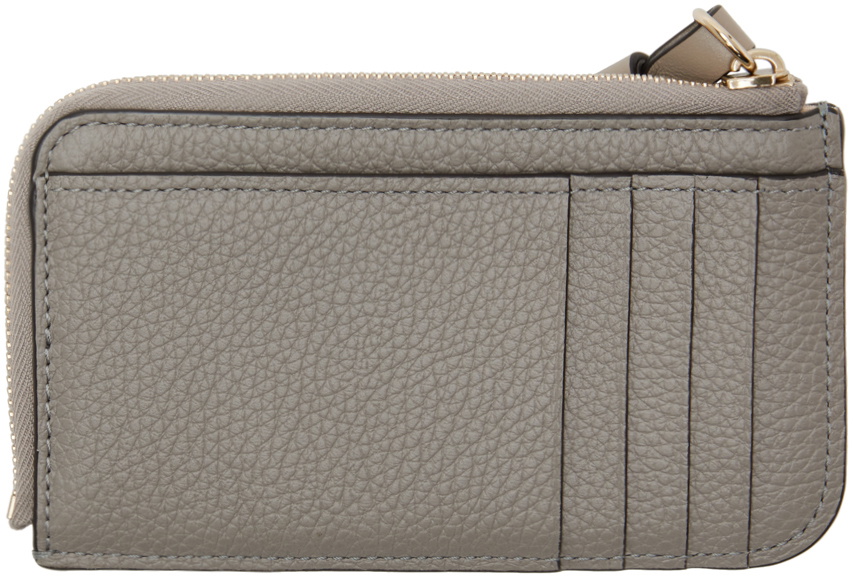 Chloé Gray Alphabet Zip Card Holder