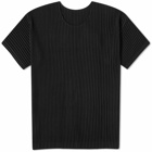 Homme Plissé Issey Miyake Men's Pleated T-Shirt in Black