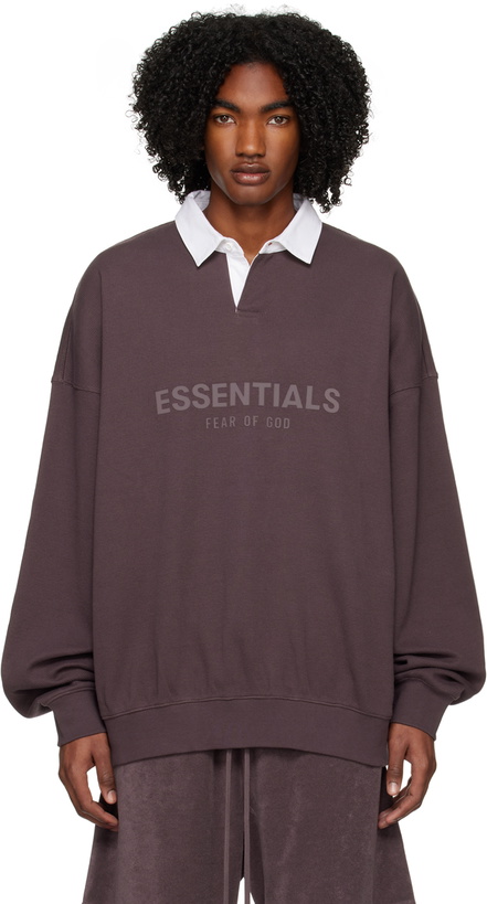 Photo: Fear of God ESSENTIALS Purple Bonded Polo