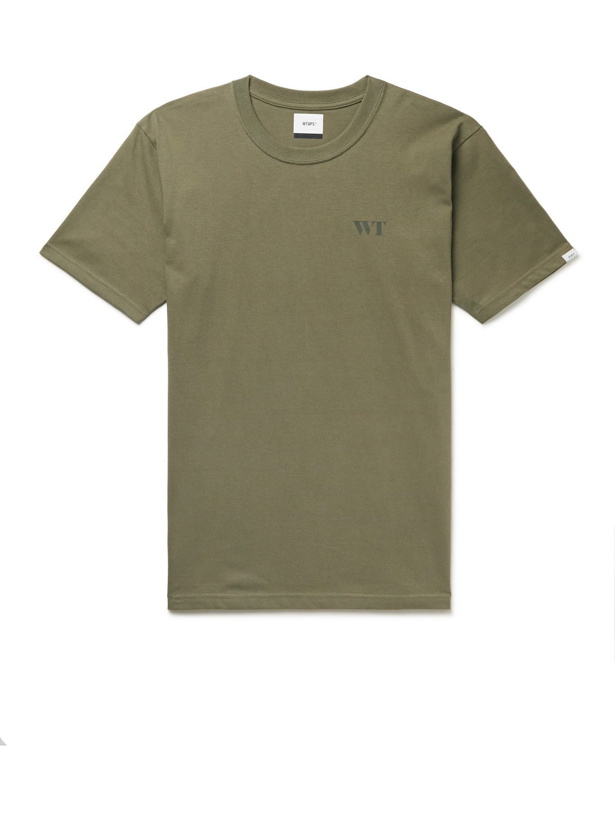 Photo: WTAPS - Logo-Print Cotton-Jersey T-Shirt - Green