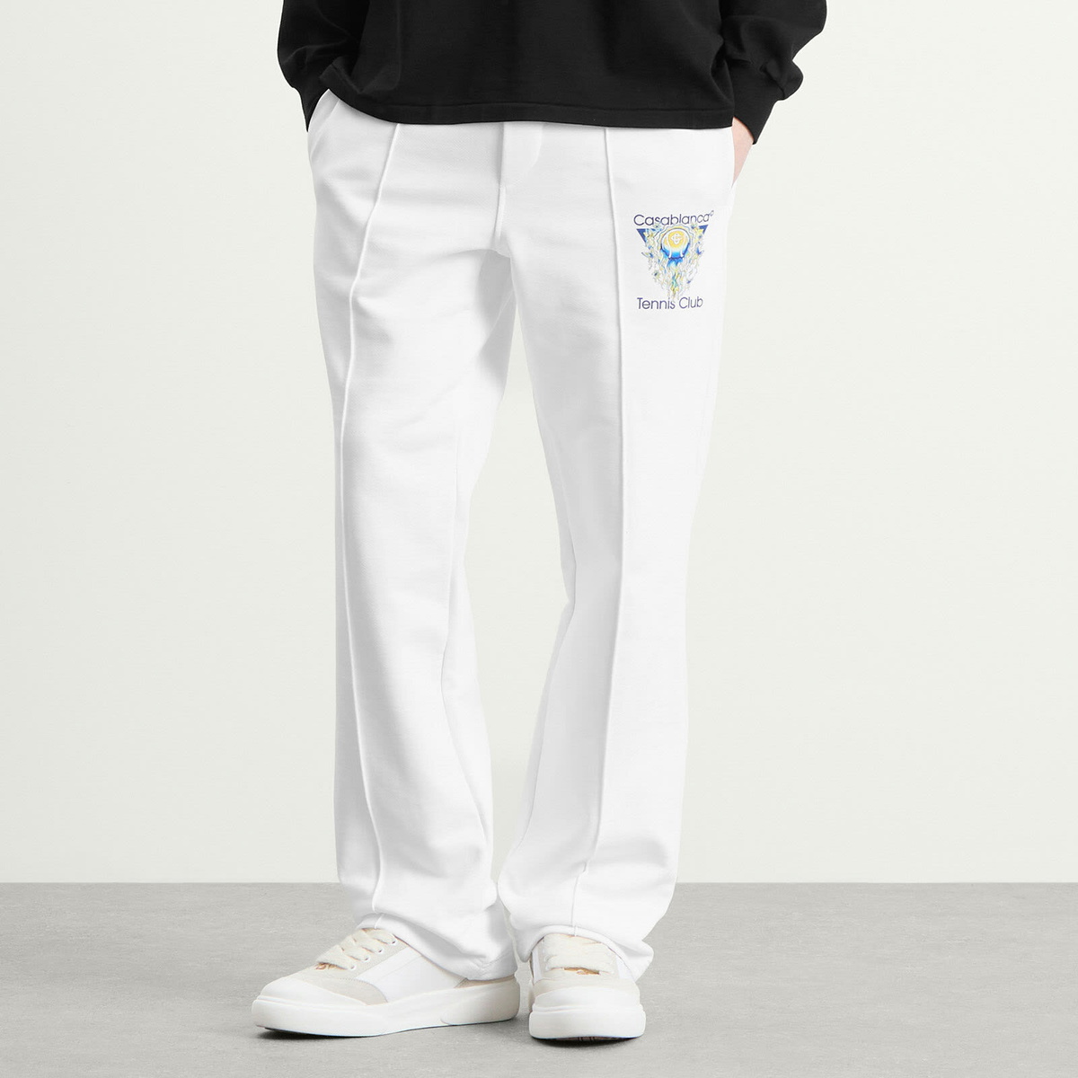 Casablanca Men's Tennis Club Icon Pintuck Jogger in White