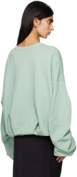 Dries Van Noten Green Draped Sweatshirt