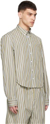 Marni Brown & Gray Striped Shirt