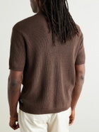 Onia - Camp-Collar Ribbed Linen and Cotton-Blend Shirt - Brown