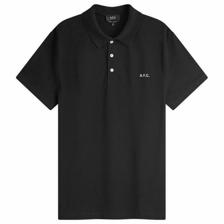 Photo: A.P.C. Men's Carter Logo Polo in Black