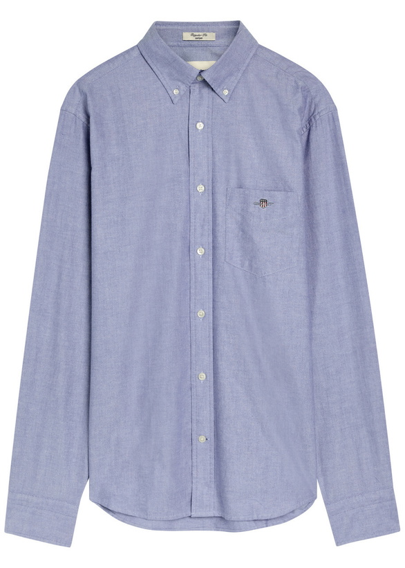 Photo: Gant Logo-embroidered Cotton Oxford Shirt Blue