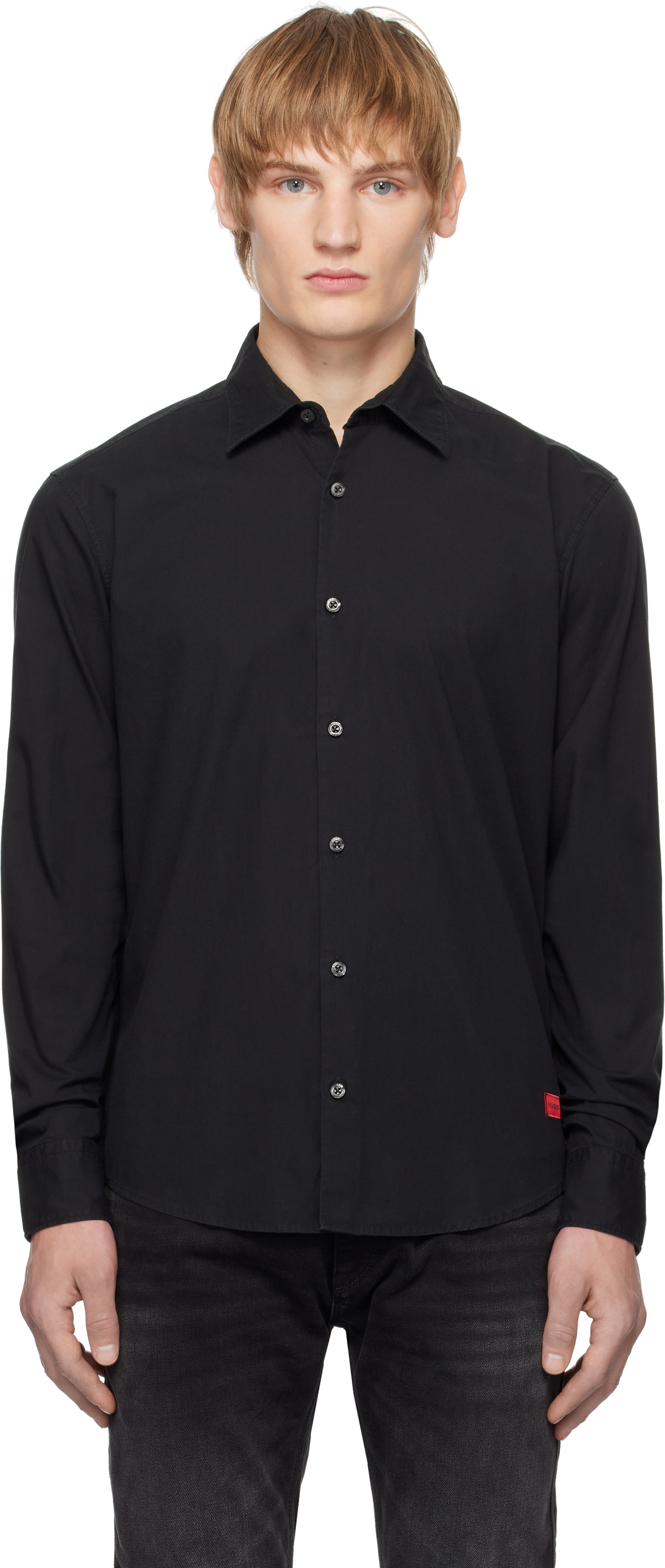 BOSS Men's Popelin Cotton Button-Down Shirt - Slim Fit Dress Shirt - View #3