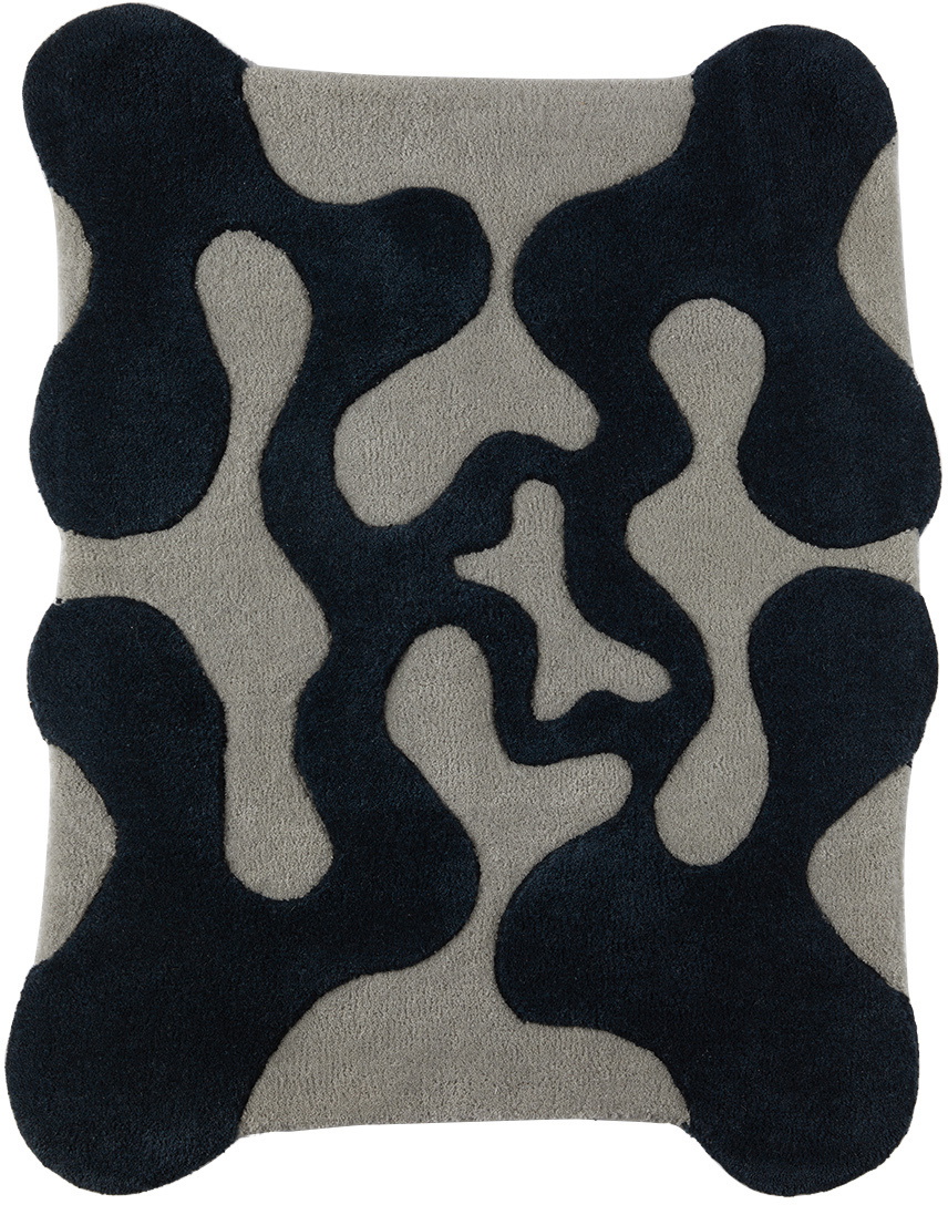Mush Studios SSENSE Exclusive Blue & Black Small Oops Rug
