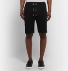 Balmain - Slim-Fit Logo-Jacquard Loopback Cotton-Jersey Shorts - Black