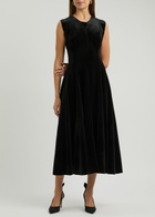Norma Kamali Velvet Midi Dress Black
