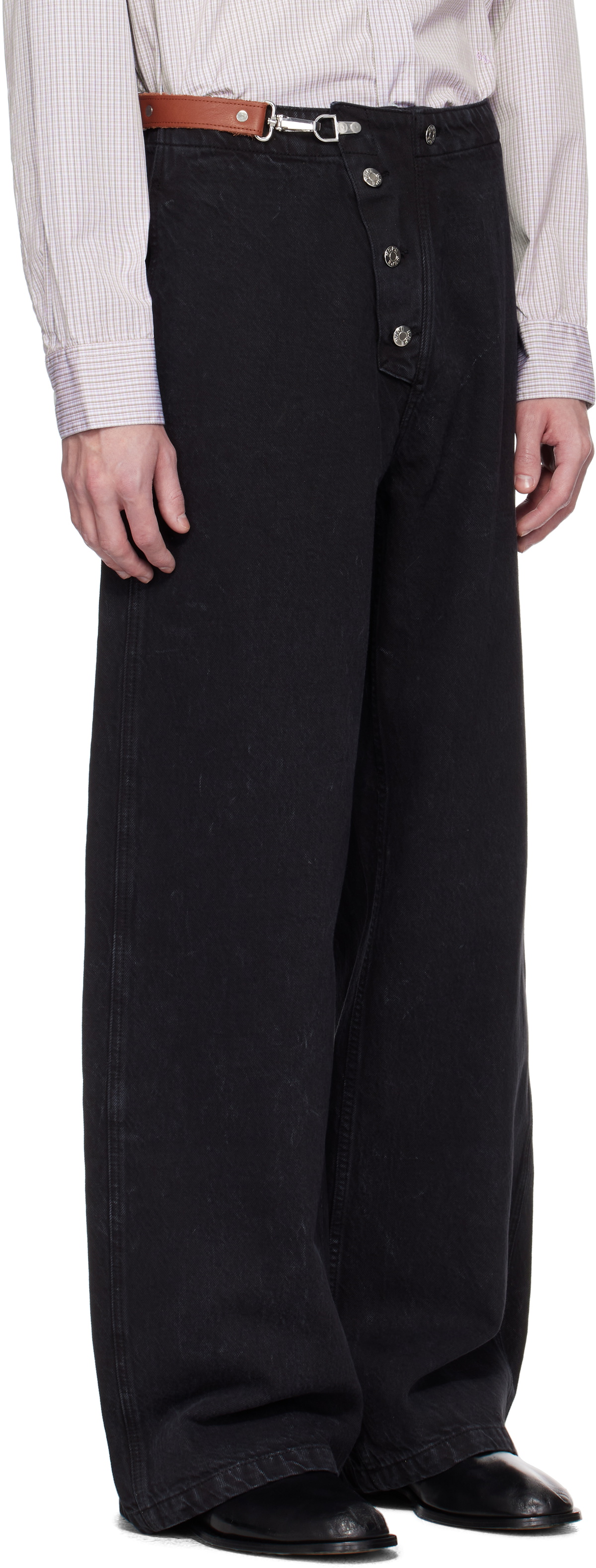 HOPE Black Loose Fireman Denim Trousers HOPE