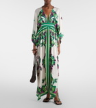 Poupette St Barth Sol floral satin kaftan