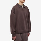 Fear of God ESSENTIALS Men's Knitted Polo Shirt in Plum