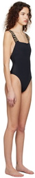 Versace Underwear Black Greca Border One-Piece