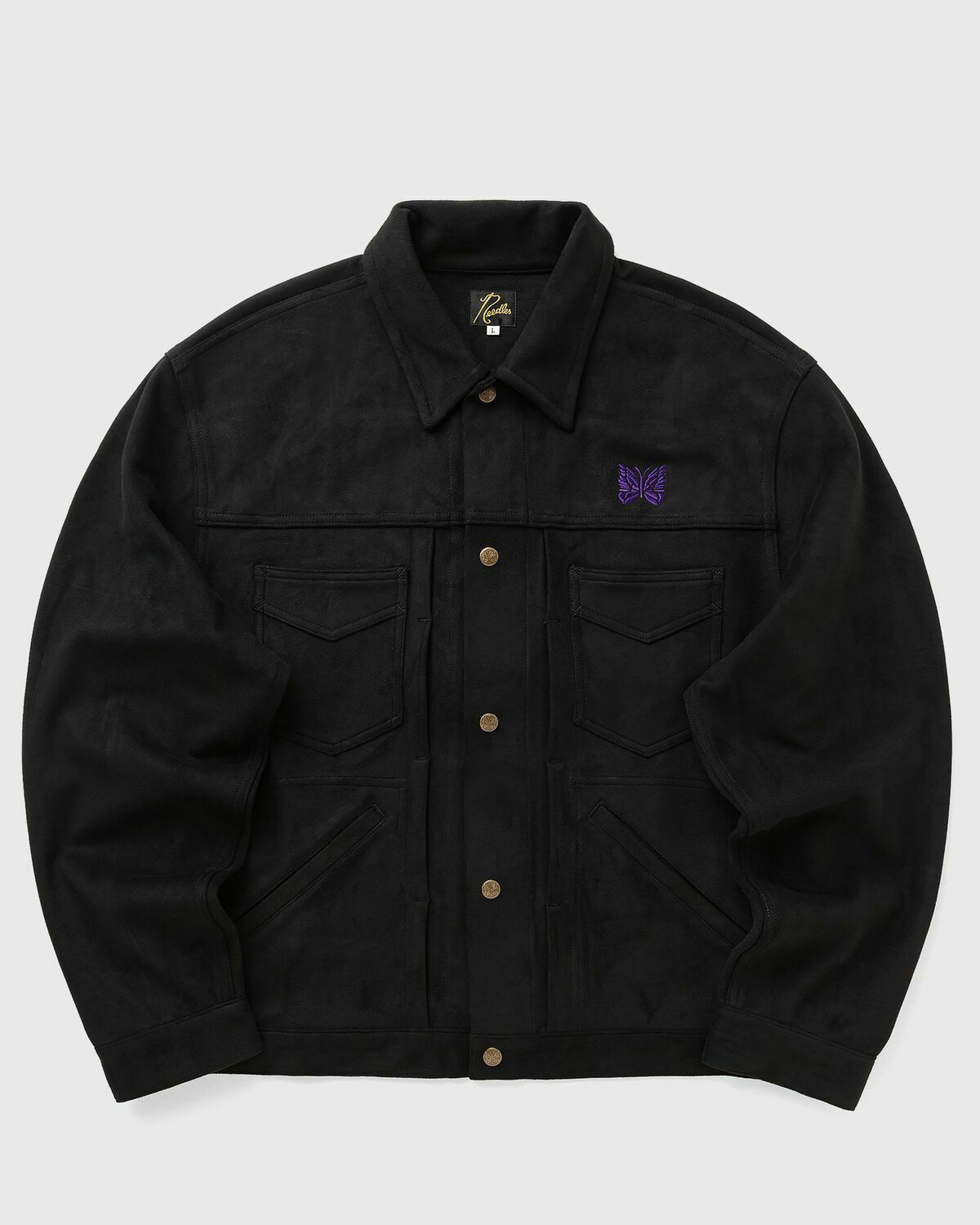 Needles Penny Jean Jacket - Synthetic Suede Black Mens Overshirt