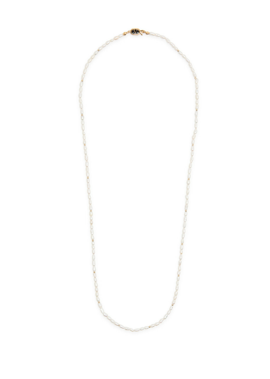 Valentino Ovalette Beaded Pearl Necklace - Silver - One Size