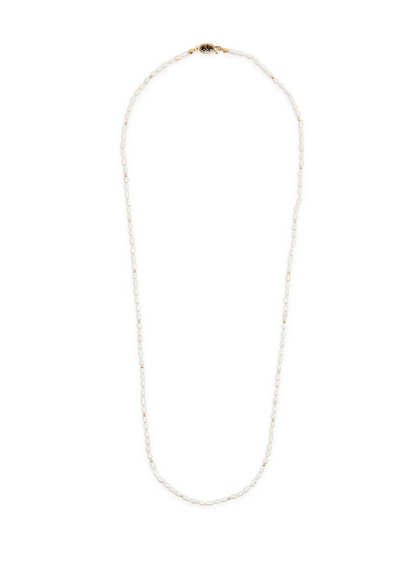 Photo: Valentino Ovalette Beaded Pearl Necklace - Silver - One Size