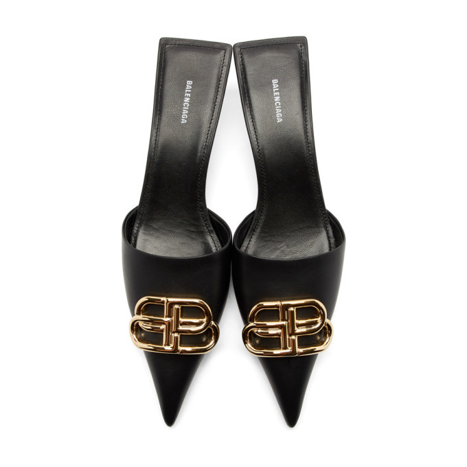 Square Knife BB logo-embellished patent-leather pumps