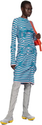 Kiko Kostadinov Blue & Pink Zabriskie Knit Midi Dress