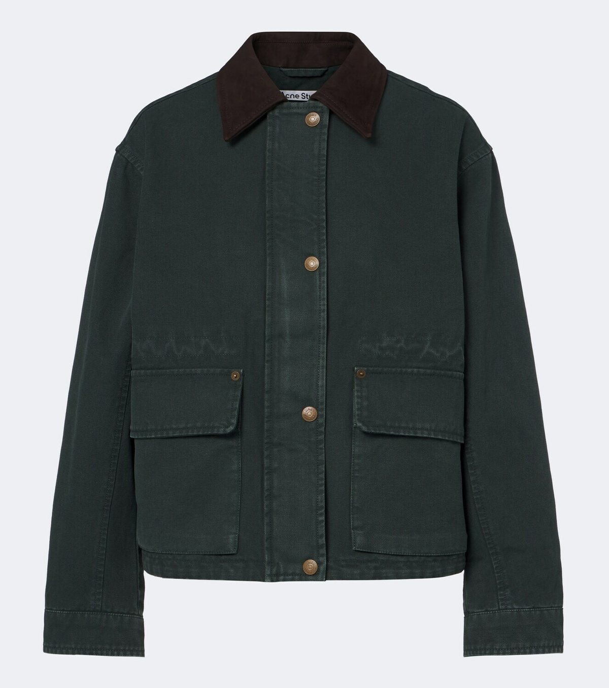 Acne Studios Suede-trimmed cotton canvas jacket
