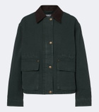 Acne Studios Suede-trimmed cotton canvas jacket