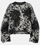 Dries Van Noten Draped floral cotton jersey sweatshirt