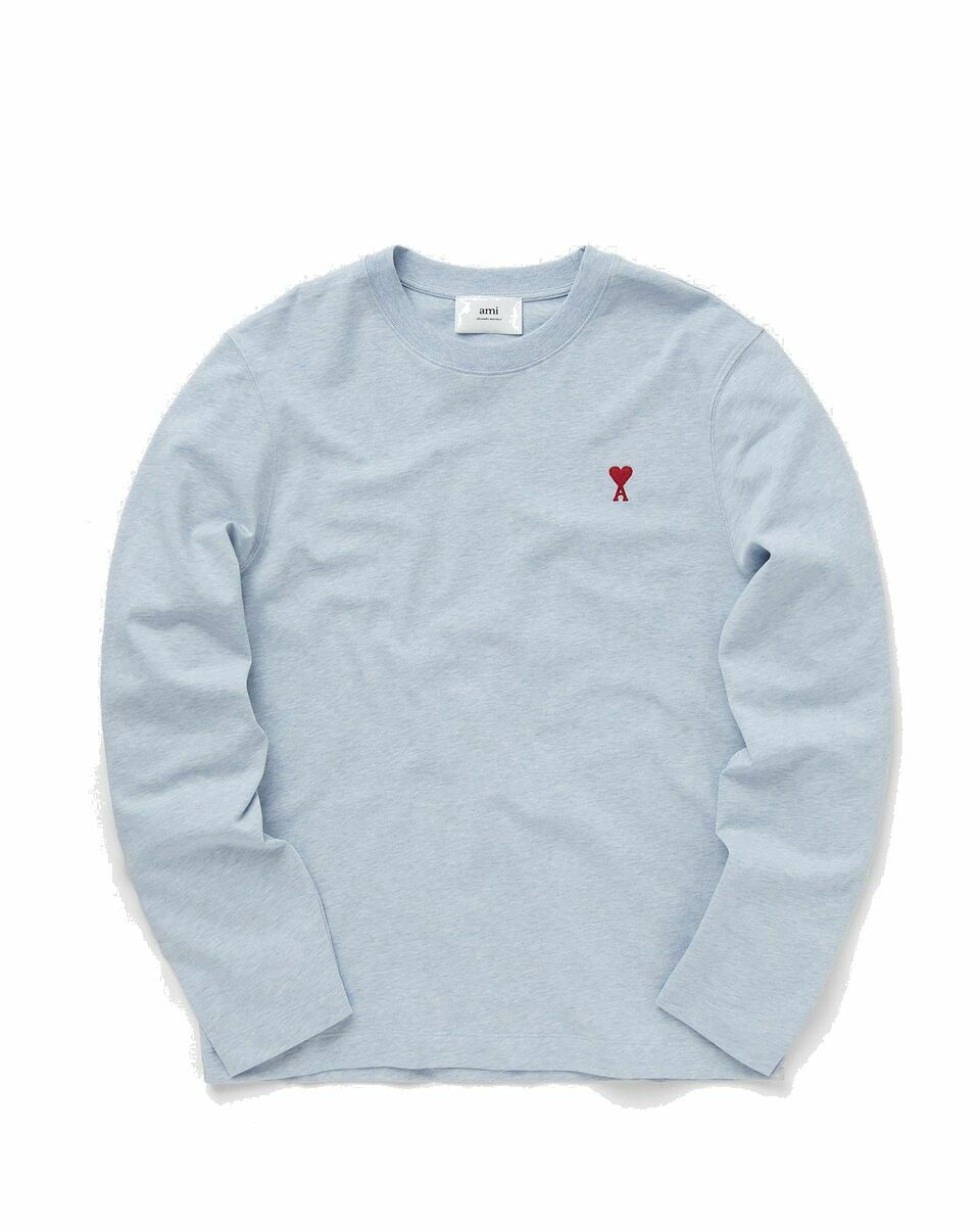 Photo: Ami Paris Long Sleeves Adc Tee Blue - Mens - Longsleeves