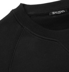 Balmain - Metallic Logo-Print Loopback Cotton-Jersey Sweatshirt - Black