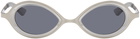 Song for the Mute SSENSE Exclusive Silver 'The Goggle' Sunglasses