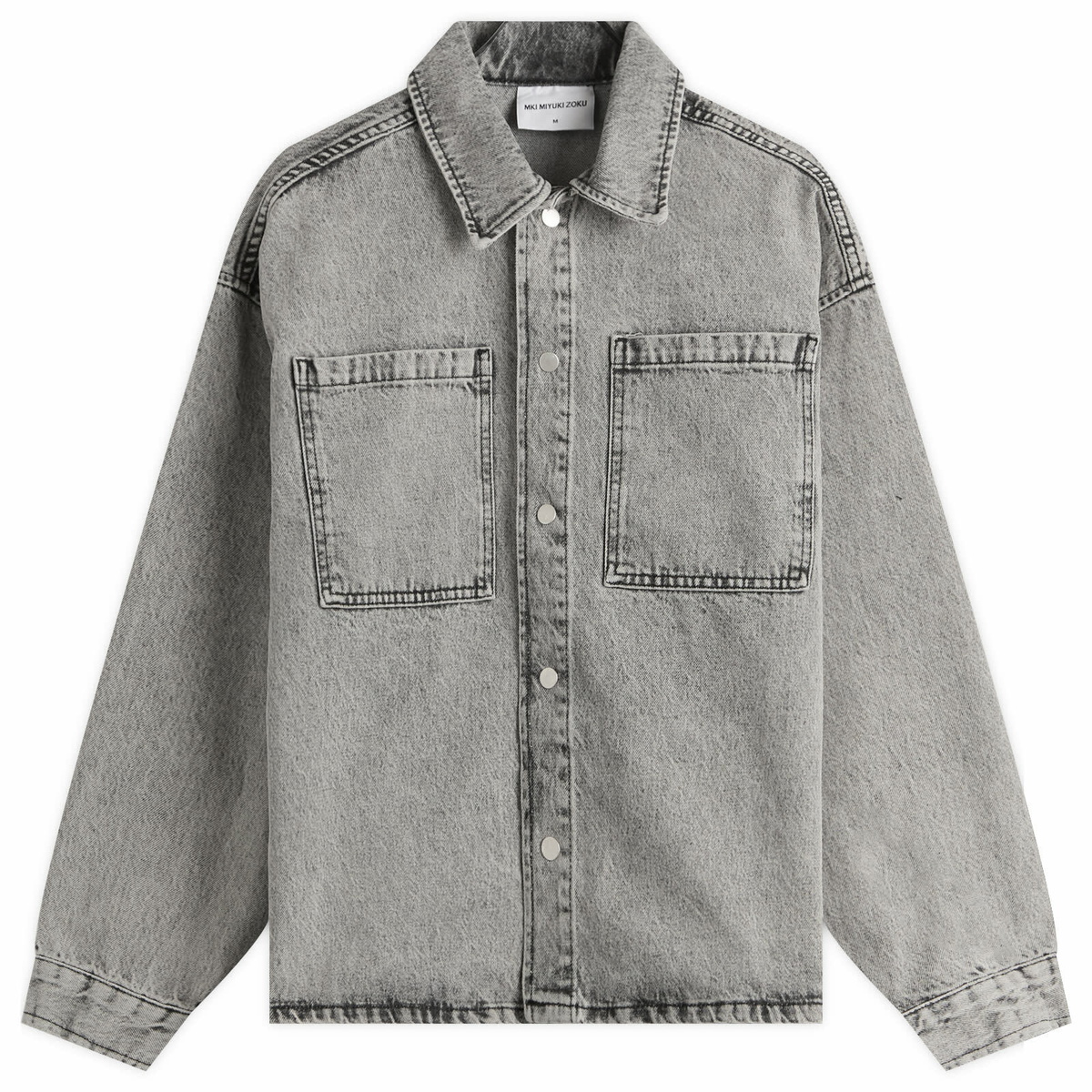MKI Men's 16oz Denim Trucker Jacket in Bleach Wash MKI