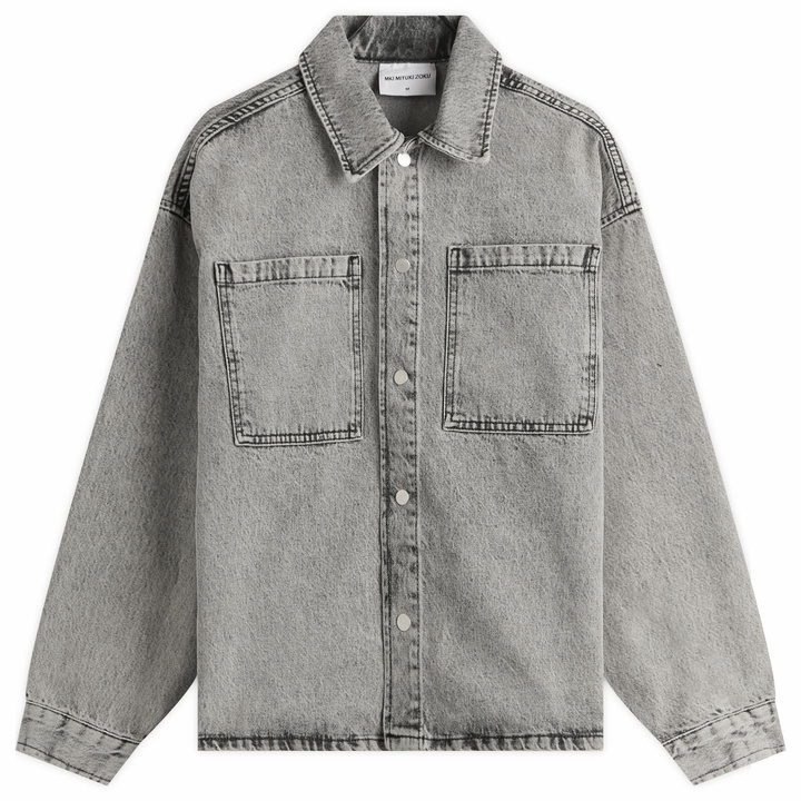 Photo: MKI Men's Denim Box Overshirt in Washed Black