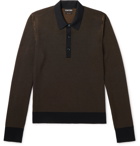 TOM FORD - Slim-Fit Textured Silk and Cashmere-Blend Polo Shirt - Brown