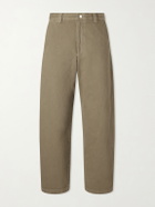 A.P.C. - Ville Cropped Straight-Leg Cotton-Gabardine Chinos - Green