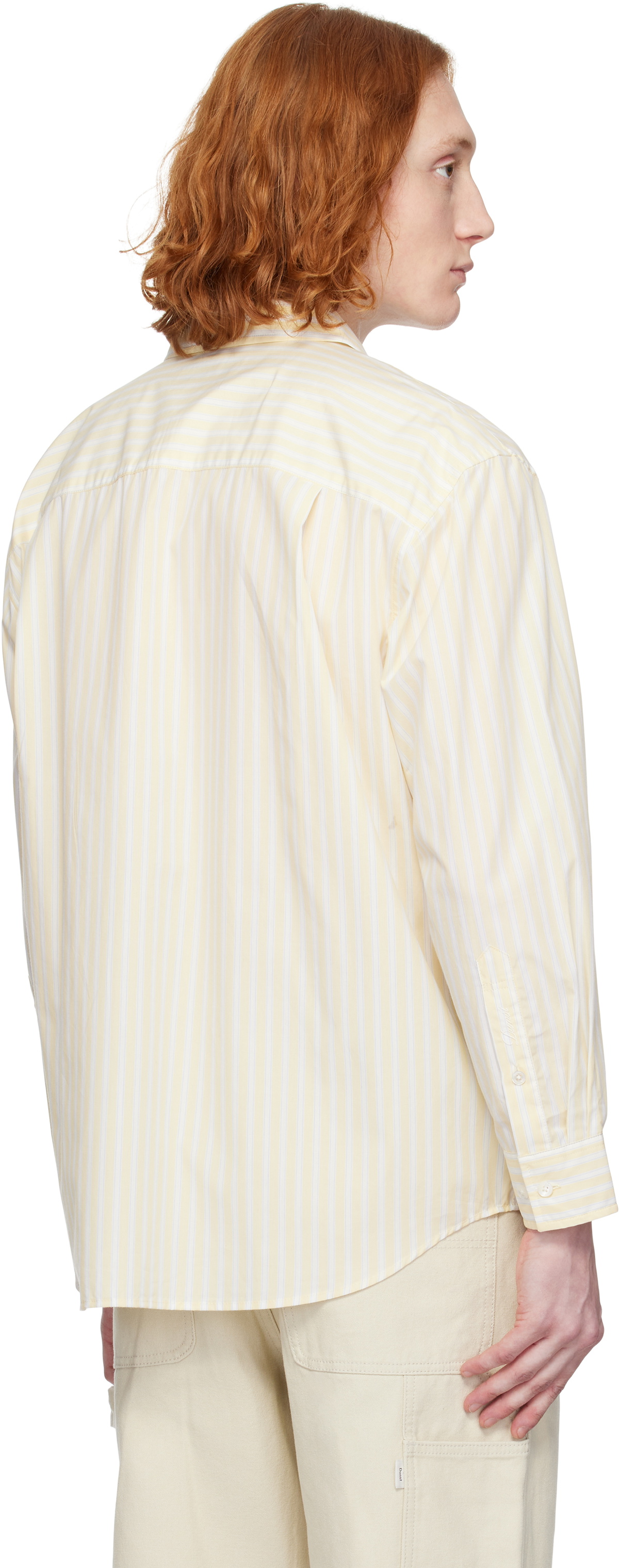 Dunst Yellow Oversized Striped Shirt