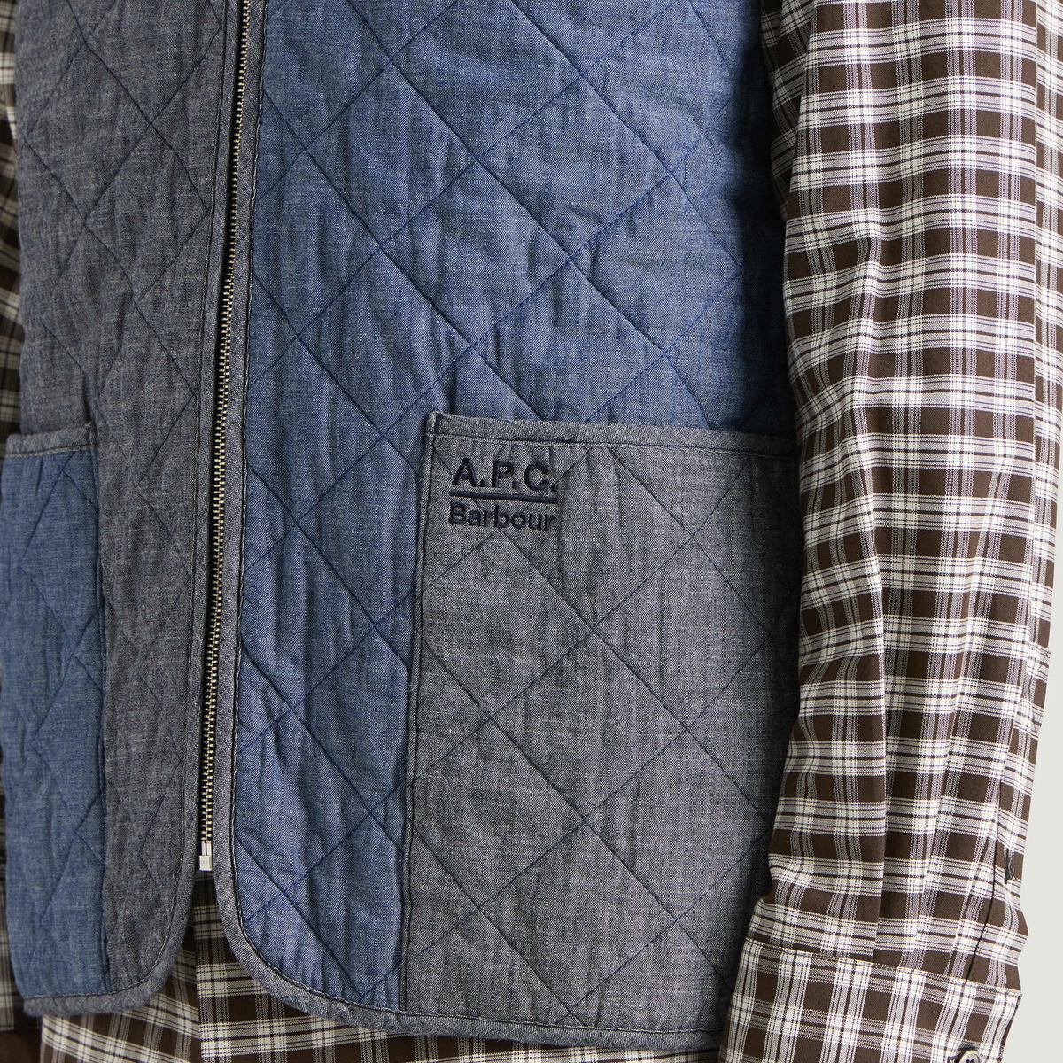 Barbour Men's x A.P.C. Zip-in Quilt Liner in Chambray