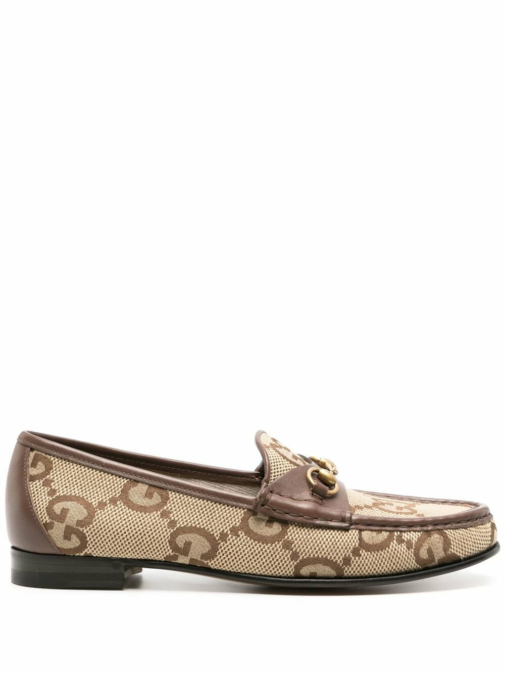 Gucci Brown Jordaan Maxi GG Canvas Loafers