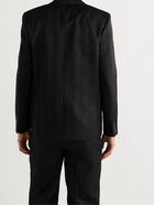 SAINT LAURENT - Slim-Fit Wool, Silk and Cotton-Blend Jacquard Suit Jacket - Black