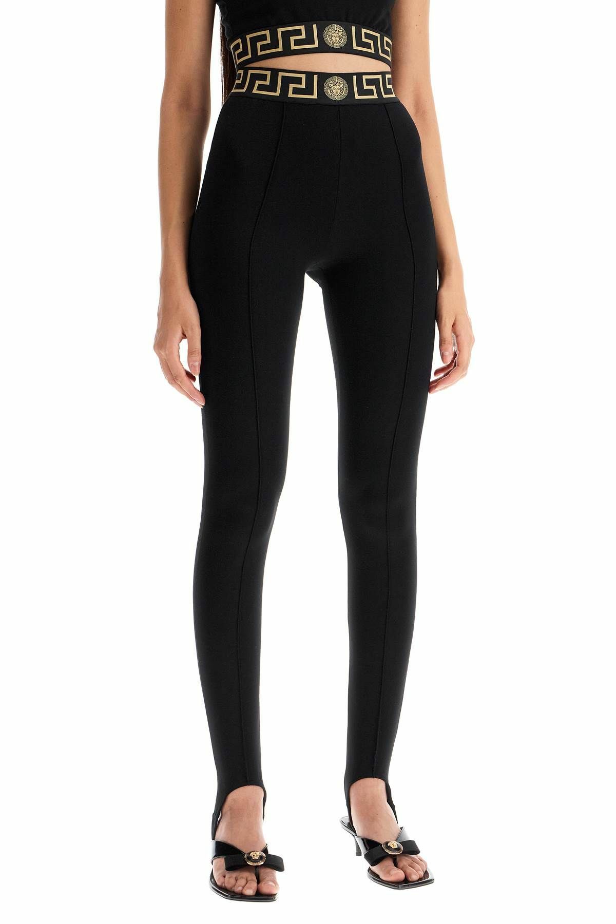 Plain Black Versace Leggings