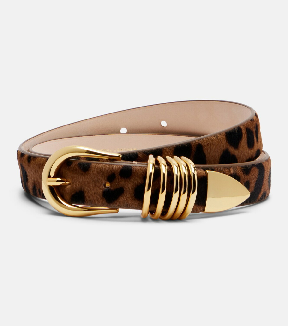 Déhanche Hollyhock leopard-print calf hair belt