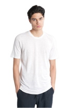 120% Lino T-shirt In White Linen