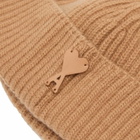 AMI Paris Men's Ami Merino Wool Beanie in Camel 