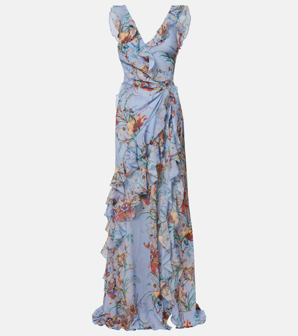 Etro Printed ruffled maxi dress