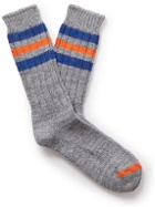Thunders Love - Ribbed Striped Recycled Cotton-Blend Socks