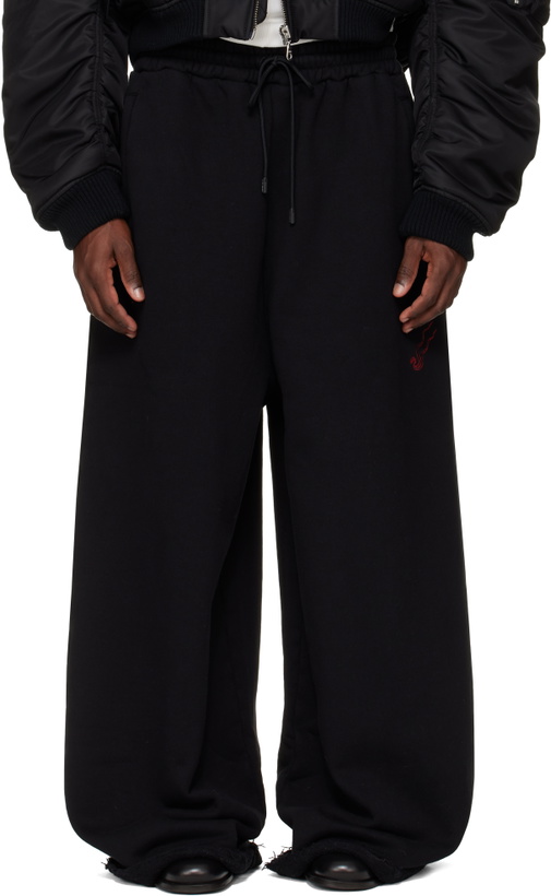Photo: LU'U DAN SSENSE Exclusive Black Raw-Cut Bontan Lounge Pants
