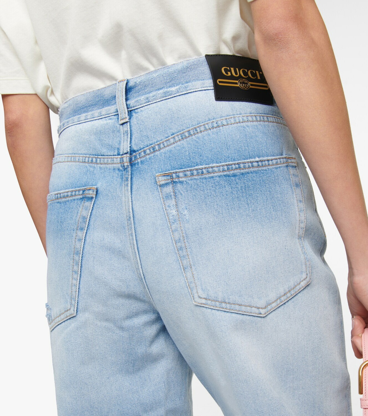 Gucci - Embroidered wide-leg denim jeans Gucci