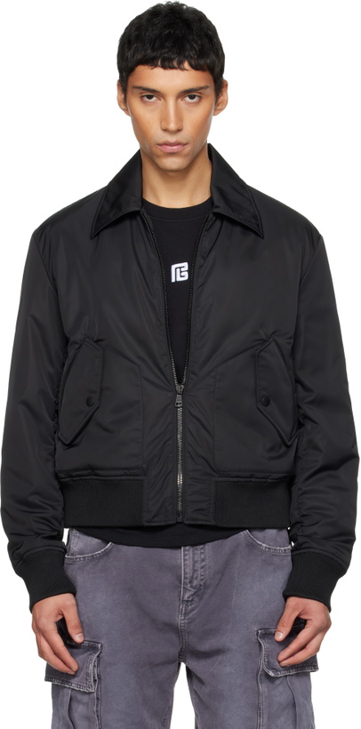 Photo: Balmain Black Big Stamp Bomber Jacket