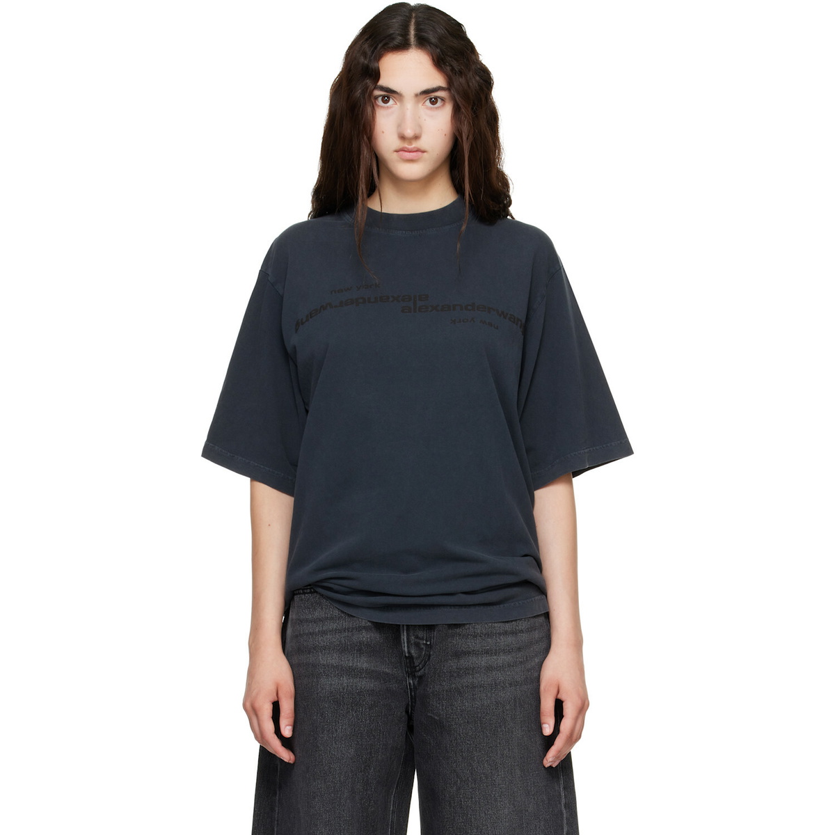 Alexander Wang White & Blue 88 Football T-Shirt Alexander Wang