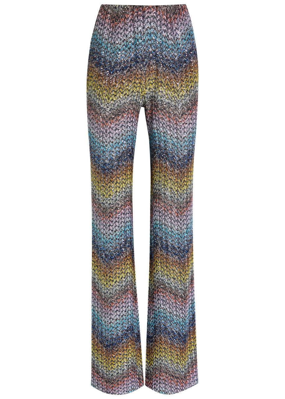 Missoni Sequin-embellished Metallic-knit Trousers Multicoloured